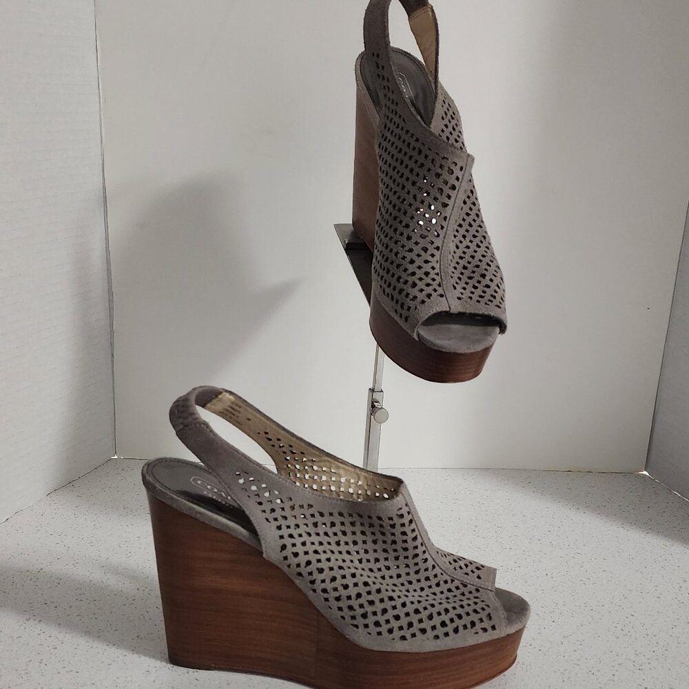 Coach tan suede wedges